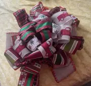 Christmas Tree Topper Bow, Burlap Red Truck