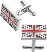 [TINEASUR] Classic Uk Flag Design Women's Tuxedo Cufflinks Metal Cufflinks for Shirt Business Suit Accessories