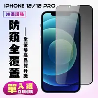 在飛比找momo購物網優惠-【滿板防窺】IPhone 12/12 PRO 保護貼 滿版黑