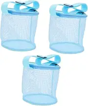 VICASKY 3 Pcs Stylish Tulle Travel Bag Shell Storage Compact and Easy to Carry Mesh Seashell Bag for Boys and Girls Beach Fun