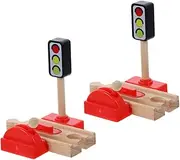 Wooden Train Track Sets Model Railway Scene Boys and Girls Traffic Signal Toy Educational Toy Enhance Imagination