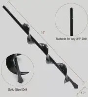 1.7" x15" Earth Auger Spiral Drill Bit