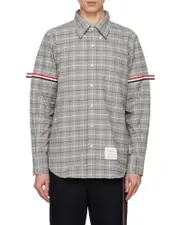 tattersall-checked cotton shirt 00,0,2,3 grey