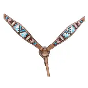 63BH HILASON Western Horse Genuine Leather Breast Collar Set Geometry