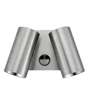 CLA Lighting Sec Surface Mounted LED Tri-CCT Double Adjustable Wall/Pillar Light (Titanium) IP65 with Sensor