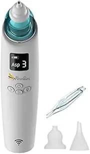 Perellier Baby Nasal Aspirator, electronic Nose Suction to remove Snot and Mucus for Babies and Toddlers, Battery Powered.