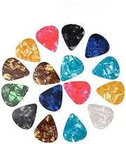 AIMALL 20PCS Multicolour Celluloid Guitar Picks 0.46mm Thin Plectrums for Acoustic Electric Guitar, Bass, Smooth Durable Pick Set for Beginners and Professionals