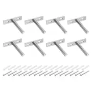 10Pcs 3 Inch Wall Mounting Floating Shelf Bracket Blind Shelf Support, Silver