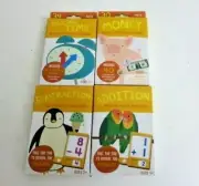 Flash Cards set of 4 Telling Time Money Subtraction & Addition Age 5+ w/ Sticker