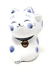 THY COLLECTIBLES Hand Painted Feng Shui Mini Maneki Neko Lucky Cat White...