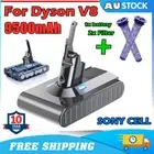 9500mAh Battery For Dyson V8 SV10 Absolute Animal 969042-01 Sony Cell + 2xFilter
