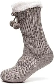 [Sterling Sports] Ladies Lounge Socks with Lurex, Pom Pom & Sherpa Lining, Warm, 4-7 UK