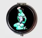 Zombie Nurse Girl Goth Horror Compact Mirror Make Up Pocket Mirror Cosmetic