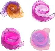 LuLiyLdJ Pack of 4 Juggling Cloths, Chiffon Cloths, Silk Scarves, Swing Cloths Baby Colourful Cloths