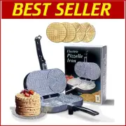 Electric Pizzelle Press - 800W Cast Aluminum Maker for Perfect Italian Cookies