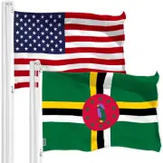 Combo Pack: American USA Flag 3x5 Ft & Dominica Dominican Flag 3x5 Ft