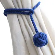 Curtain Tiebacks - 2/4 PCS Handmade Rural Decorative Curtain Holdbacks (Royal Blue)