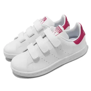 adidas 童鞋 Stan Smith CF C 中童鞋 白 粉紅 史密斯 魔鬼氈 小白鞋 愛迪達 FX7540