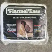 VINTAGE UTICA FLANNEL EASE BY JP STEVENS West Coast King Fitted Sheet White