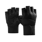 Reinforced Palm Fitness Gloves Half-finger Ventilated Weight Lifting with Wrist