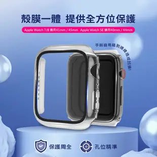 【Philips】Apple Watch 7/8 41mm全包覆式鋼化玻璃保護殼 透明 DLK2203T