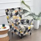 Geometric Wing Chair Cover Stretch High Back Armchair Covers Nordic Slipcovers