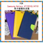 SAMSUNG GALAXY A7(2016)/A710Y 專用 撞色/斜立/側掀皮套/錢夾/撞色/斜布紋/手機皮套