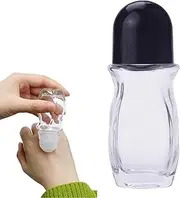 Roll Glass Bottle,Empty Refillable Massage Oil Container - Reusable Glass Dispenser, Massage Roller Ball Bottle for Massage Oil, Perfume