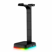 Rgb Gaming Headset Stand with Dual Usb - Black