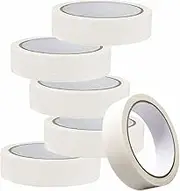 6 Rolls Masking Tape, White Painters Tape, No Residue Artist Tape, High Adhesive Decorative Tape, Craft Tape for Painting, DIY, Arts, Crafts, Labeling or Coding, Wall, Handmade, 24mm x 20m Per Roll