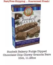 Sunbelt Bakery Fudge Dipped Chocolate Chip Chewy Granola Bars 10 Count, 11.26oz