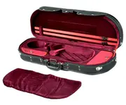 Half Moon Violin Case-HQ Lightweight Black/Wine