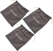 3pcs Canvas Hair Dryer Bag Curling Tool Holder Bag Brush Makeup Bag Hair Straightener Bag Drawstring Hair Dryer Bag Straightener Storage Bag Hair Curling Tool Storage Cloth