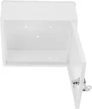 Gogogmee Box Takeaway Key Box Lockable Milk Storage Container Milk Storage Distribution Container Wall Hanging Milk Holder Lockable Milk Case Outdoor Milk Holder White Plastic