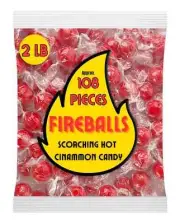 Red Hot Fireballs Candy, 2 Pound Bulk Candy Tub