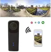 Surveillance Recorder Panoramic Dual Lens Outdoor Helmet Motion Camera 720° Vr 1920X960 30Fps Double 210° Lenses High Speed Motion Wild Angle Black