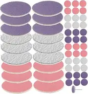 Healeved 60pcs Nail Polishing Sheets Grinder for Polishing Flat Sanding Nail Bit Die Grinder Conditioning Disc Foot Grinding Stickers Nail Drill Sanding Attachment Flat Nail Drill Bit Metal