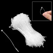 500pcs 3inch 80mm White Snap Lock Pins Loop Plastic Price Tag Fastener