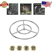 Lightweight 24" Round Fire Pit Burner Ring with Smooth Gas Flow Technology