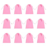 12Pcs Velvet Gift Bags 4 x 5" Velvet Drawstring Jewelry Pouches Pink