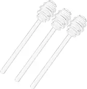 3Pcs Glass Honey Dippers Food Grade Honey Stir Wands for Honey Jam and More Comfortable Handle Easy to Use for Bakers and Beekeepers