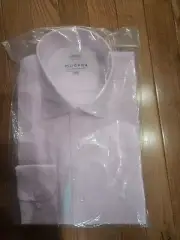 SIZE 15 1/2 34/35 MODENA (new) Pink Checked Long Sleeve Dress Shirt Lot #3