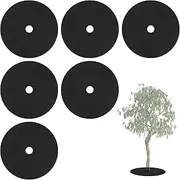 Cosmos 6 Pcs Tree Mulch Ring Round Weed Barrier for Trees Non-Woven Tree Circles Protector Mat Landscape Tree Ring Mat Indoor Outdoor Gardening Plant Cover for Weed Barrier Root Protection
