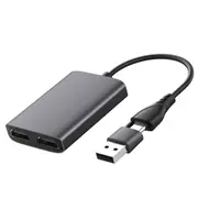 USB Type-C / A to Dual HDMI 1080P HD Mirror Multi Stream Video Adapter Cable PC Laptop Plug and Play