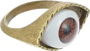 [WATIIFUFU] Finger Decoration Gothic Rings Link Chain Ring Brown Eyeball Ring Punk Rings for Men Vintage Rings for Men Adjustable Rings for Women Vintage Ring Men Jewelry Finger Ring