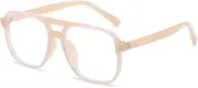 WAYIKK Transparent Computer Glasses Frame Women Men Square Eyewear Blocking Glasses Optical Spectacle,Pink