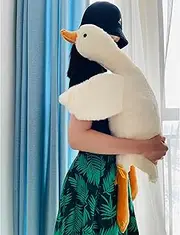 Tanha Large Goose Stuffed Animal, 35 Inch Big Plush Pillow Toy, Cute Giant Duck Plush Pillow White