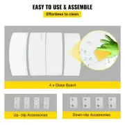 Round Glass Fire Pit Wind Guard 1/4 Inch Clear Tempered Shield Outdoor Table