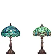 W12H 19" Stained Glass Tiffany Table Lamp