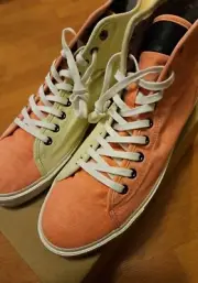ALLSAINTS BRYCE ORANGE/YELLOW HIGH TOPS SZ 10/44 FACTORY SAMPLE